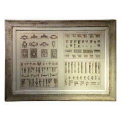 18th Century French Engraving of Architectural Elements from Louis XIII Period