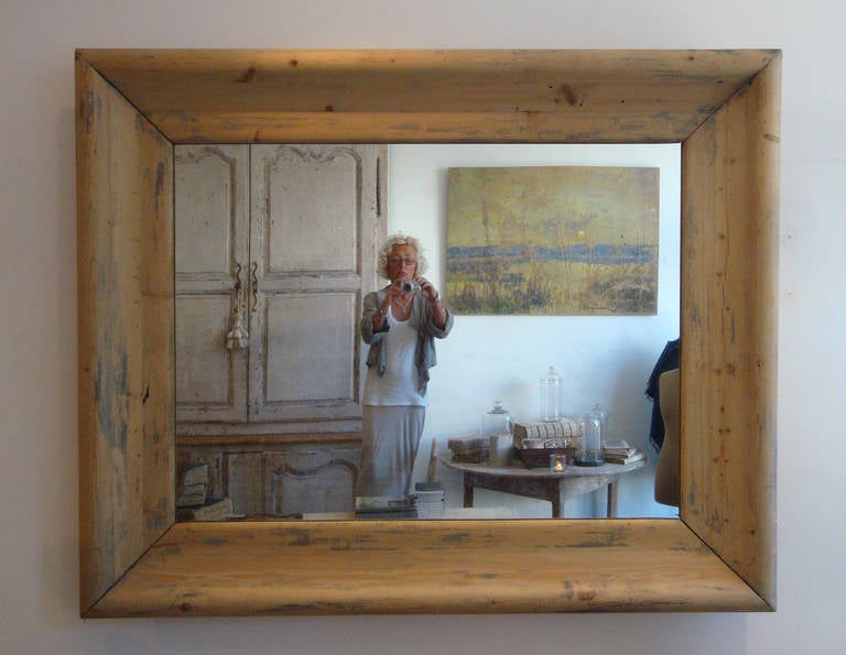 Large 19th Century Pine Mirror