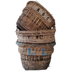 Large French Champagne Baskets