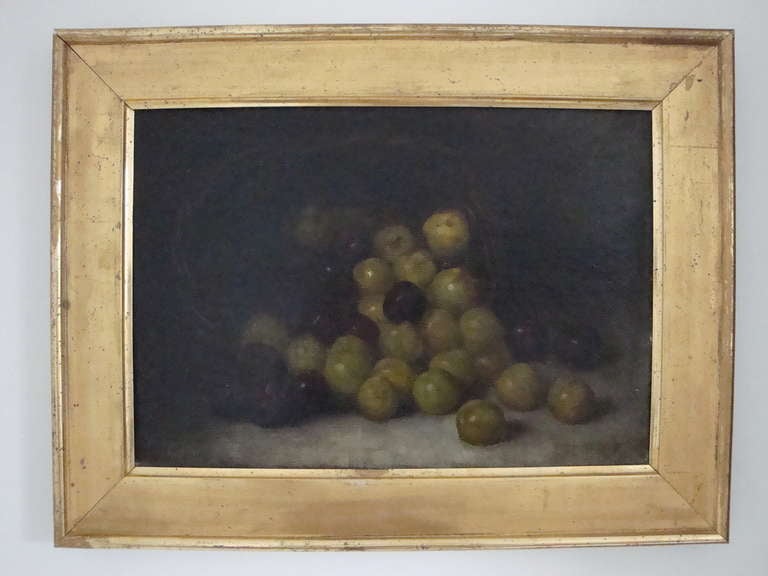 19th century Antique French Still Life - Plums