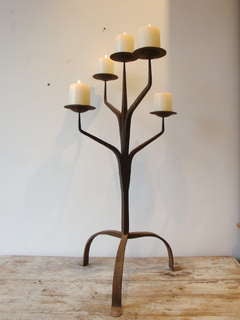 Early 20thc French wrought iron Candelabra