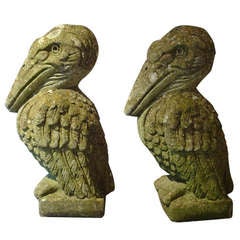 Pair of Stone Pelicans