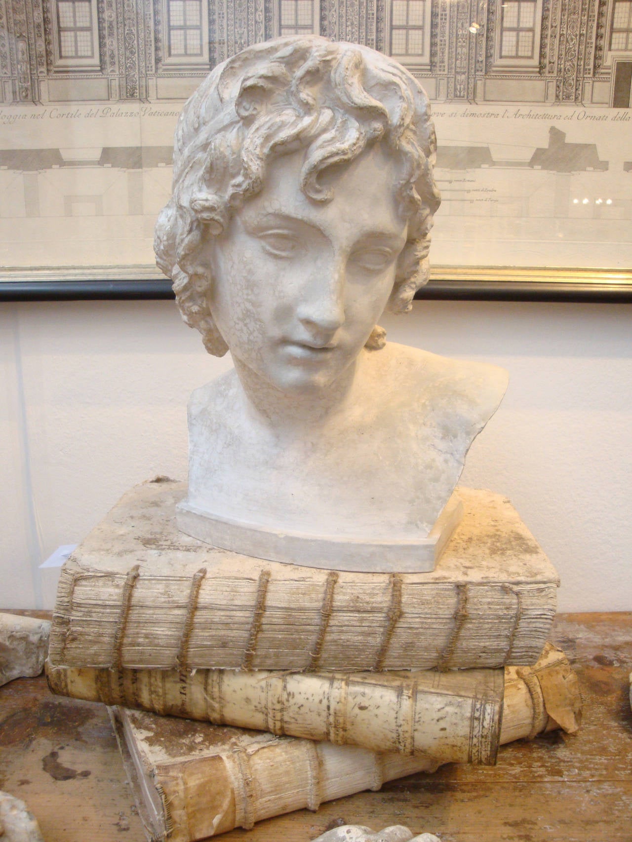 British 19th Century Plaster Bust of Alexander For Sale