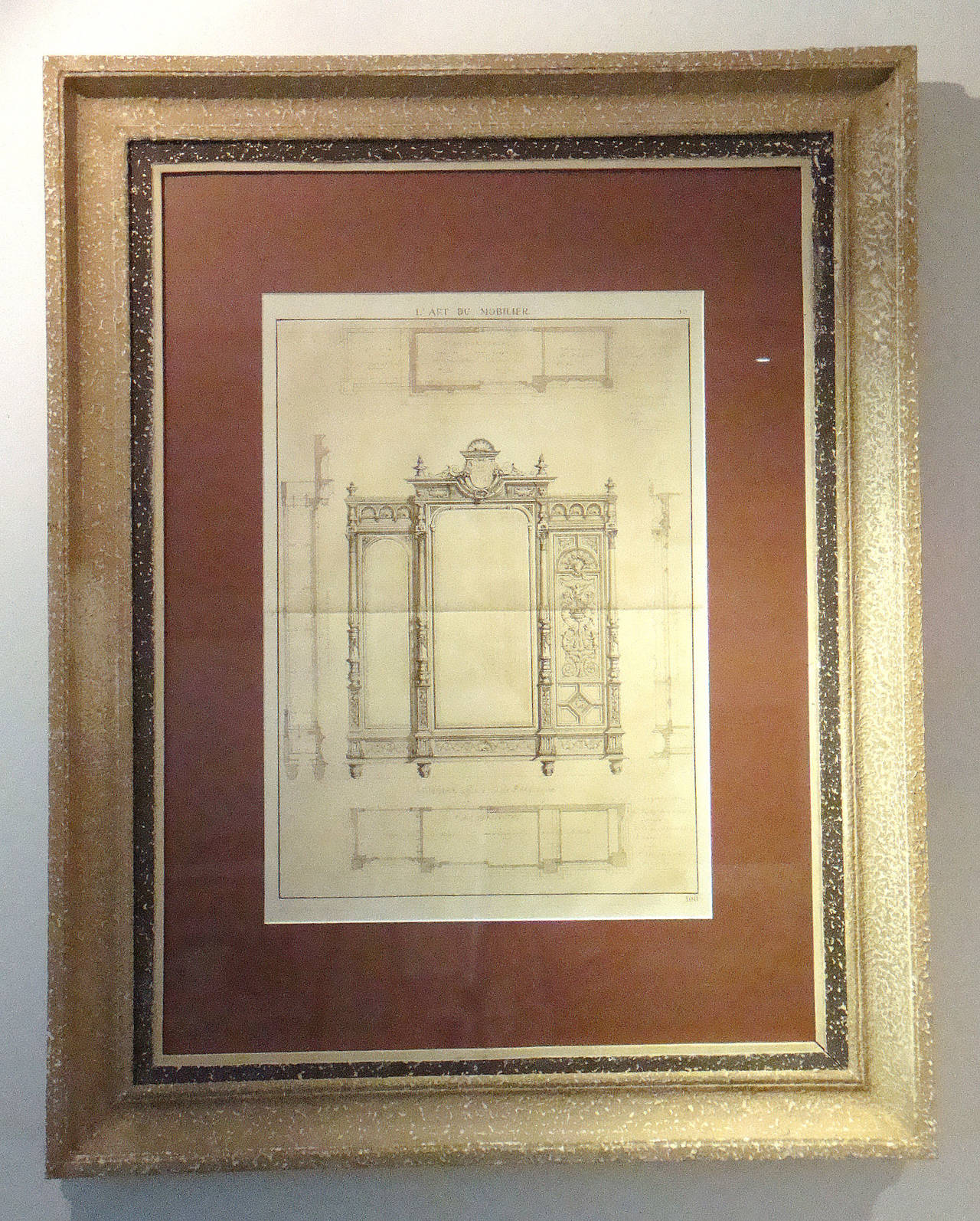 18th century Engraving of a Renaissance Armoire