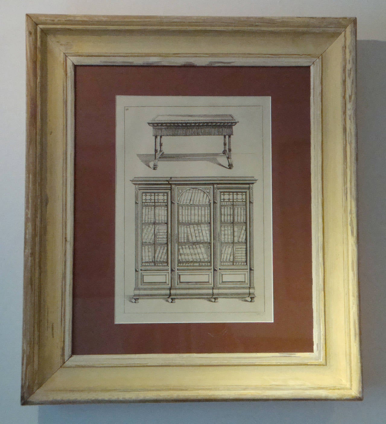 18th Century Engraving of a Renaissance Bibliotheque