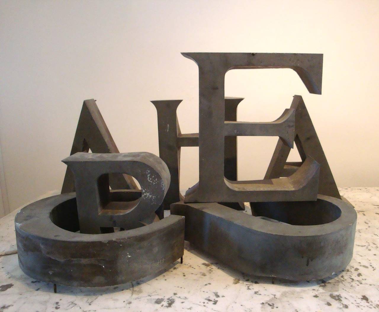 19th Century Zinc Letters
