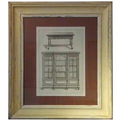 18th Century Engraving of a Renaissance Bibliotheque