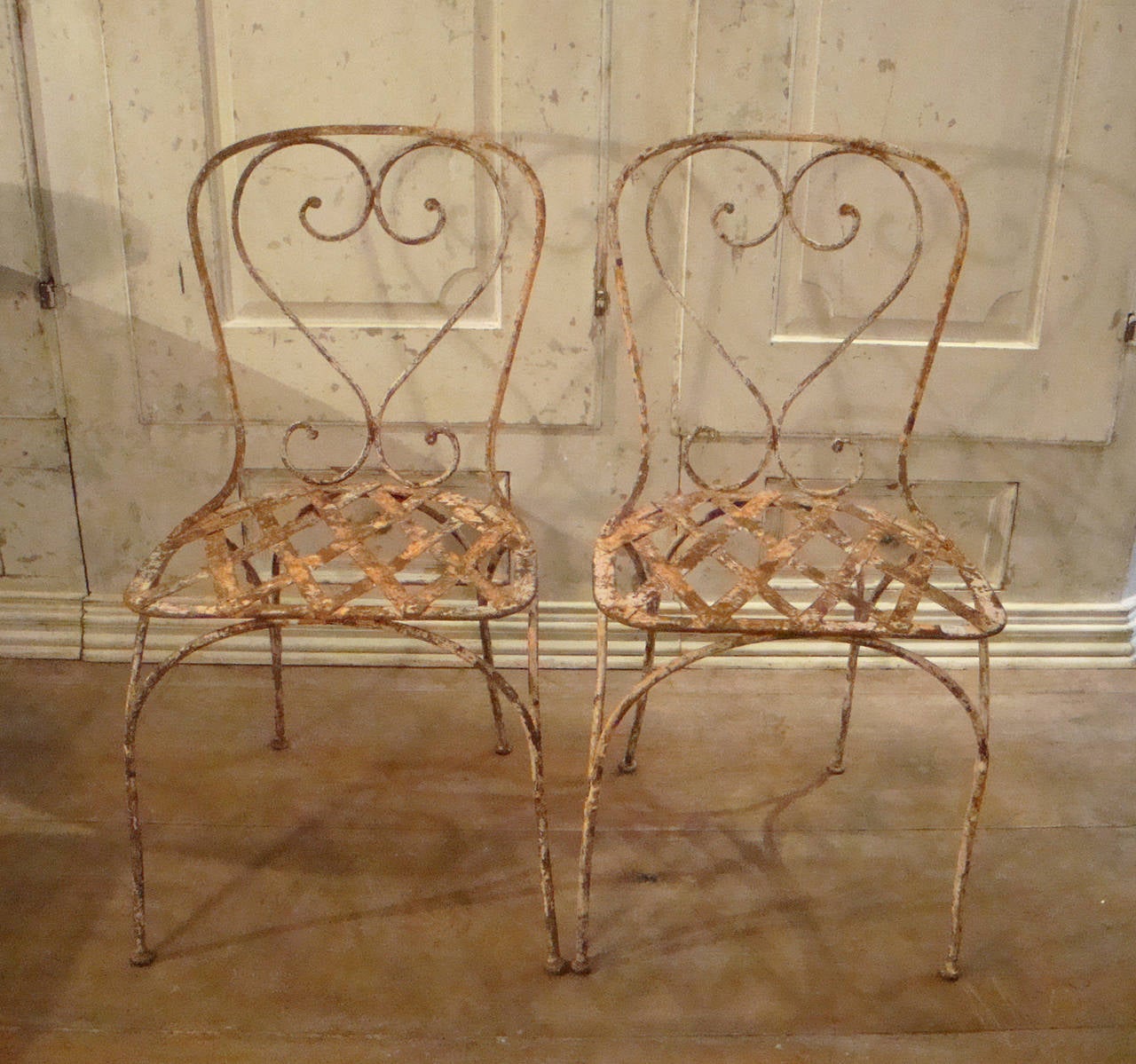 Pair of French Iron Garden Chairs