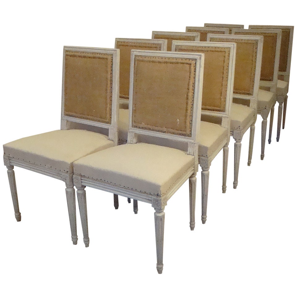 Set of 10 Swedish Dining Chairs