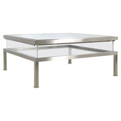 Large Square Vitrine Coffee Table in the Style of Maison Charles