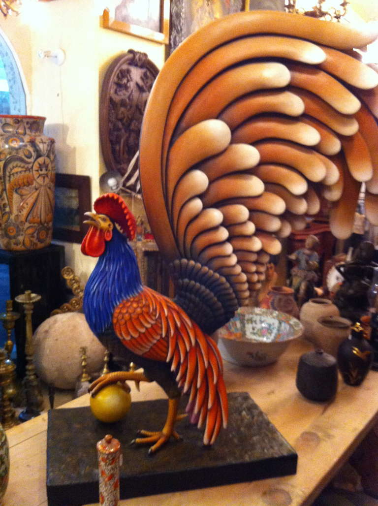 Huge rooster limited edition Sergio Bustamante sculpture