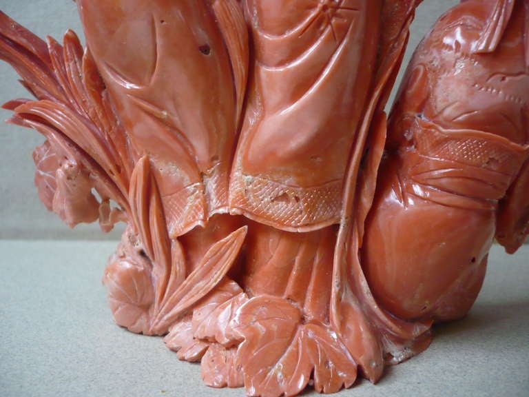 Vintage Chinese Natural Coral Scene Sculpture 3
