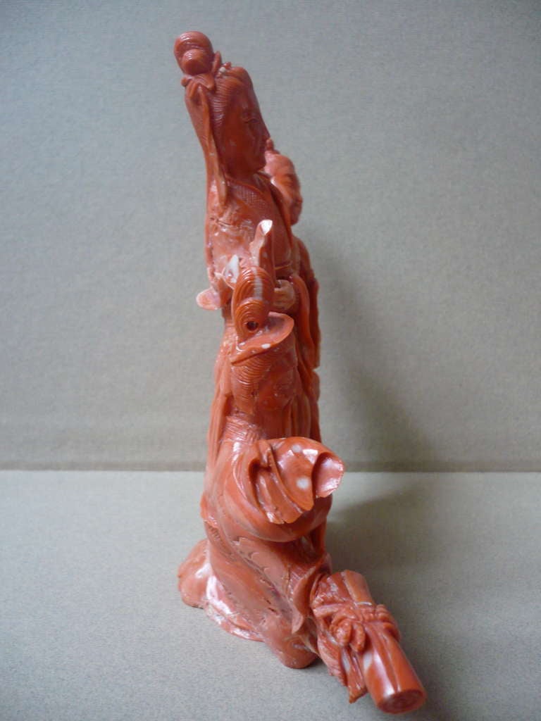Vintage Chinese Natural Coral Scene Sculpture 5