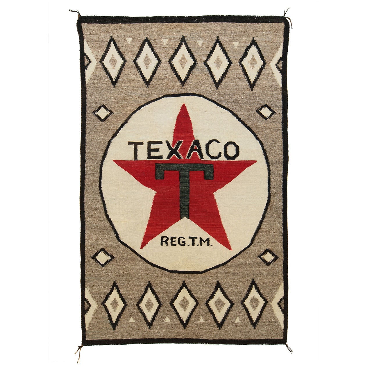 Navajo Pictorial Weaving "Texaco" circa 1930
