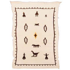 Antique Navajo Pictorial Birthing Blanket - 19th Century