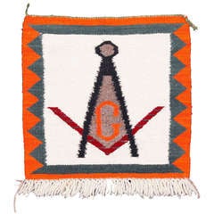 Vintage Navajo Pictorial Sampler Weaving - " Freemasonry" - circa 1920