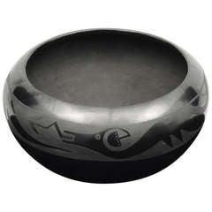 San Ildefonso Blackware Bowl by Maria Martinez, circa 1930