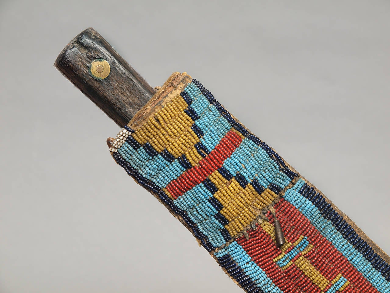 Beaded Antique Native American Knife Sheath, Sioux, 19th Century