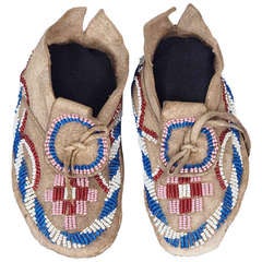 Native American Indian Child's Moccasins, Kiowa, 19th Century 11