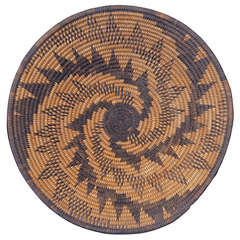 Antique Native American Indian Basketry Tray - Apache, 19th Century