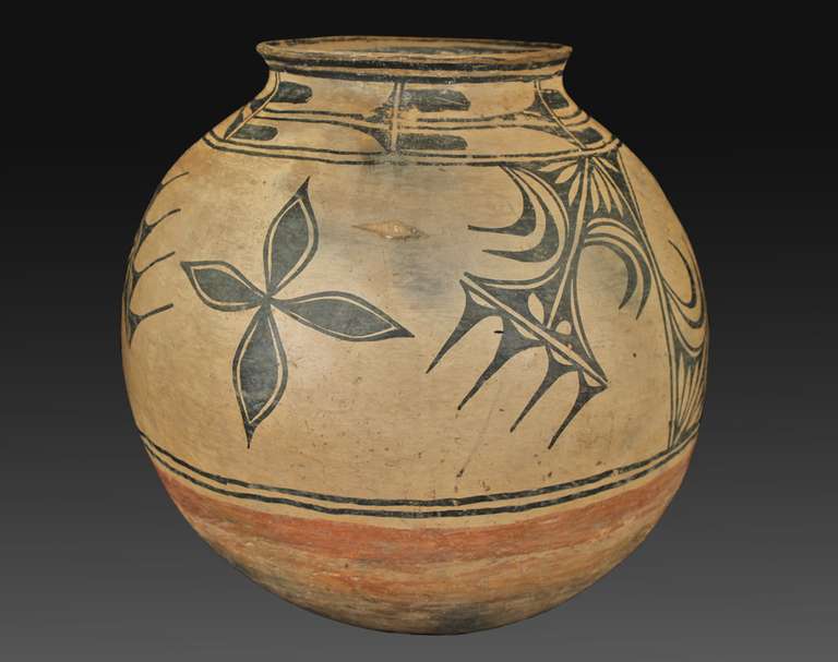 Clay Large Early Pueblo Earthenware Jar from Cochiti, circa 1865