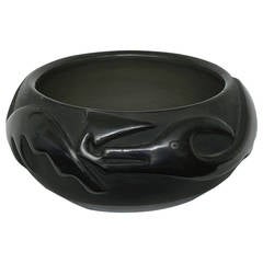 San Ildefonso Blackware Bowl by Blue Corn