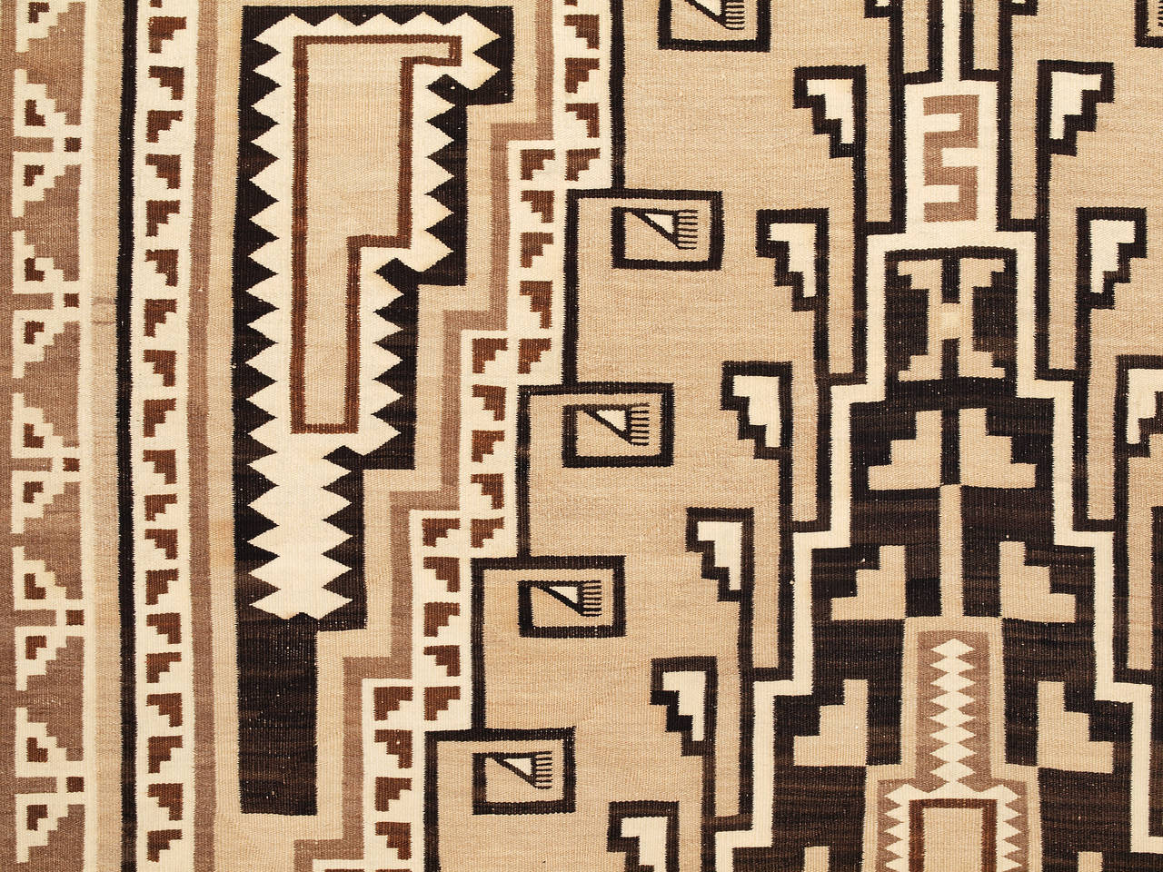 Vintage Two Gray Hills Rug by Cora Curley, Navajo mid 20th Century In Excellent Condition In Denver, CO