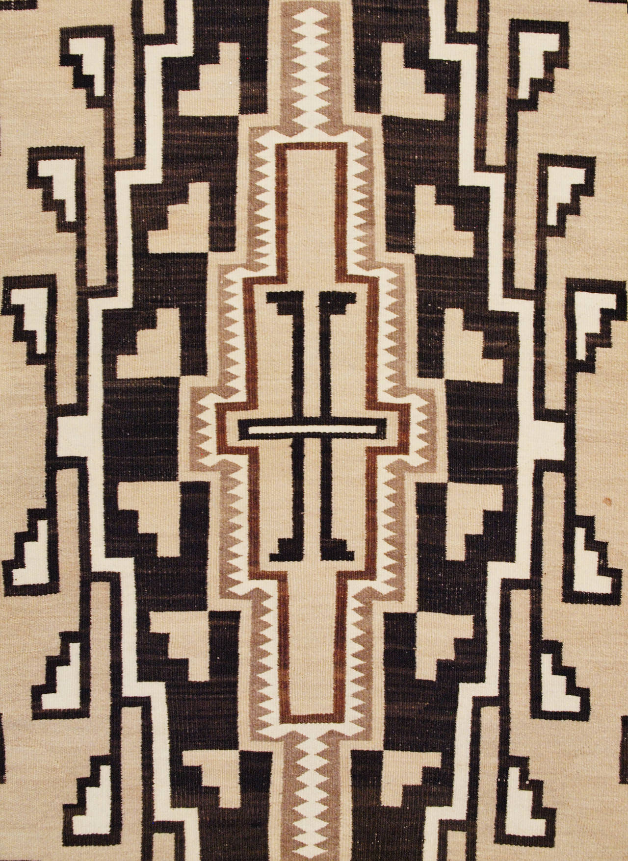 Native American Vintage Two Gray Hills Rug by Cora Curley, Navajo mid 20th Century