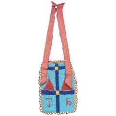 Native American Pictorial Beaded Hide Bag - Sioux (Plains), 19th century