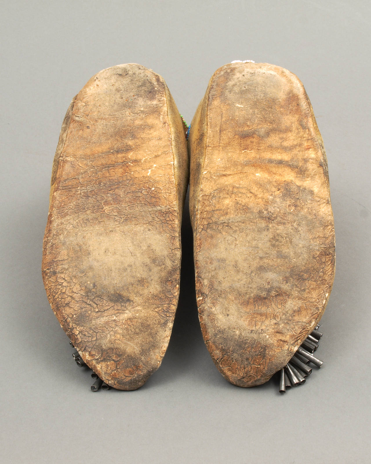 Native American American Indian Beaded Moccasins, Apache, Late 19th Century