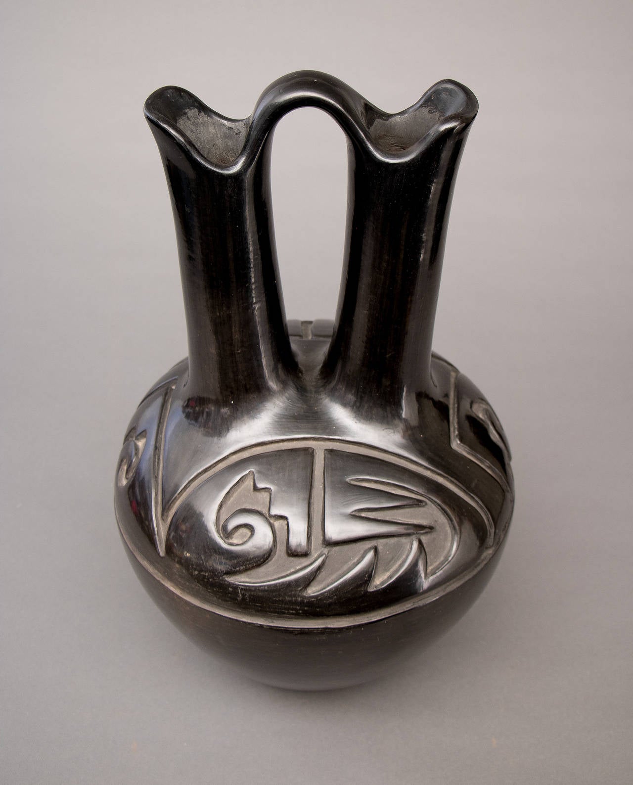 Native American Large Southwestern Pottery Wedding Vase by Margaret Tafoya