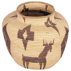 Antique Native American Basket by Panamint, 19th Century