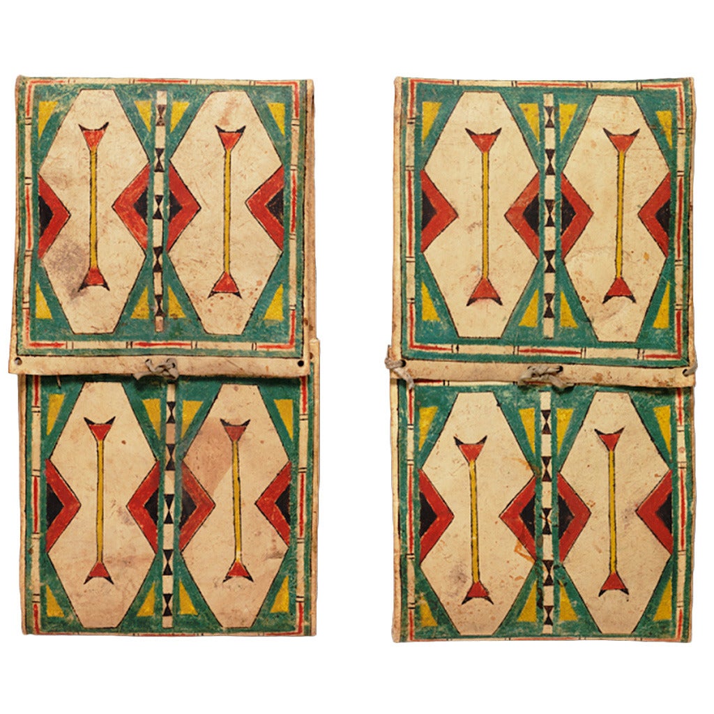 Rare Matching Pair of Parfleche Envelopes, Cheyenne, 19th Century