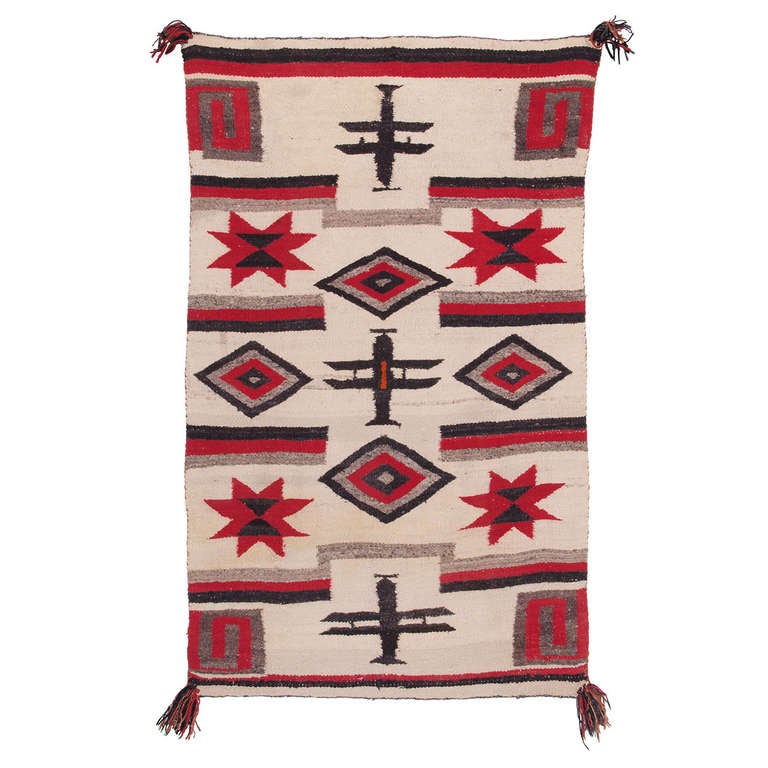 Navajo Pictorial Trading Post or Regional Rug For Sale at 1stdibs