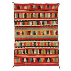 Vintage Navajo Saddle Blanket, Germantown wool, circa 1885