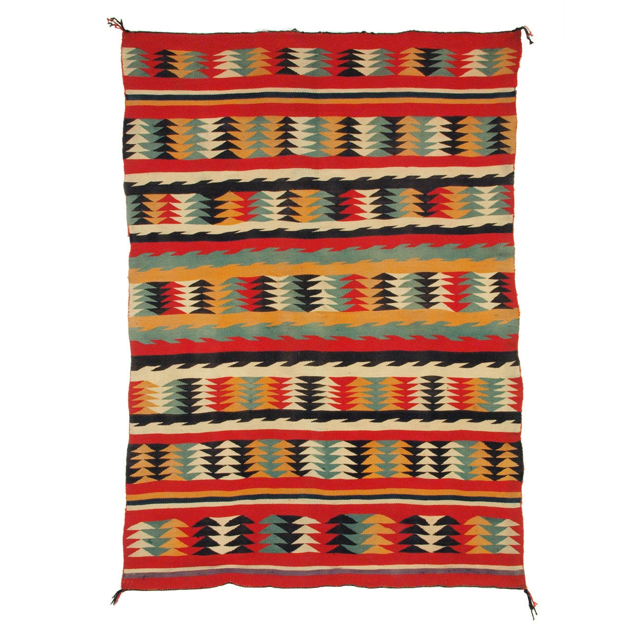 Vintage Navajo Saddle Blanket, Germantown wool, circa 1885