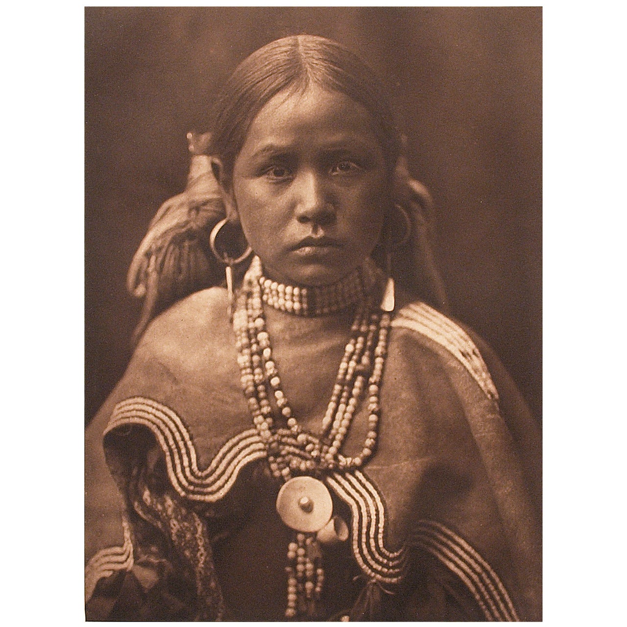 Early 20th Century Image of a Jicarilla Maiden by Edward Curtis