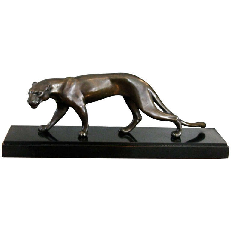 Art Deco Panther Sculpture signed at 1stDibs