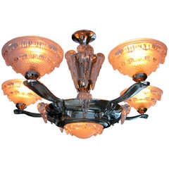 French Art Deco Ice Christal Chandelier