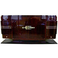 Vintage French Art Deco Sideboard Credenza Rosewood Palisander 1935