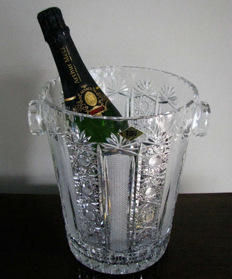 Mid-Century Modern Midcentury Champagne Bucket Czek Bohemian Chrystal 1960