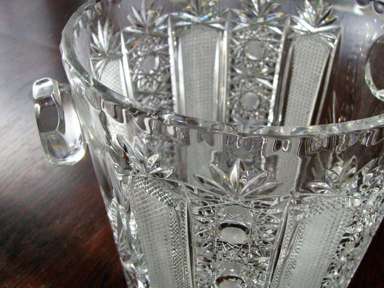 Crystal Midcentury Champagne Bucket Czek Bohemian Chrystal 1960