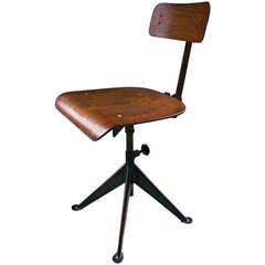 Vintage Jean Prouve French Mid Century Industrial Art Deco Atelier Chair 1930