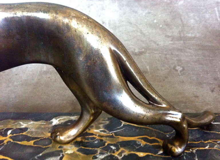 French Art Deco Panther Sculpture Desk Lamp by M. Fonds 5