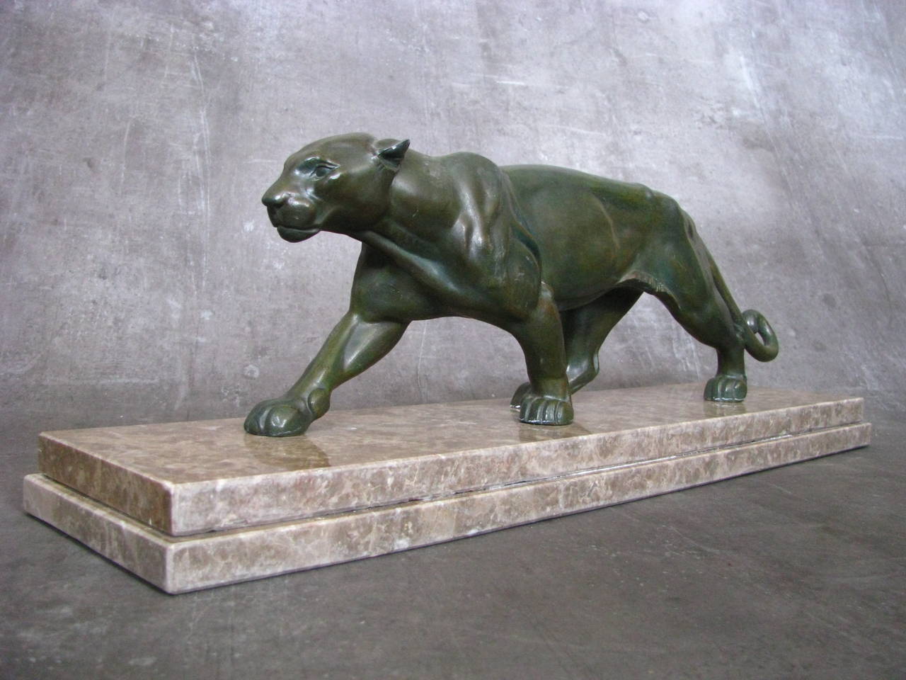 art deco panther statue