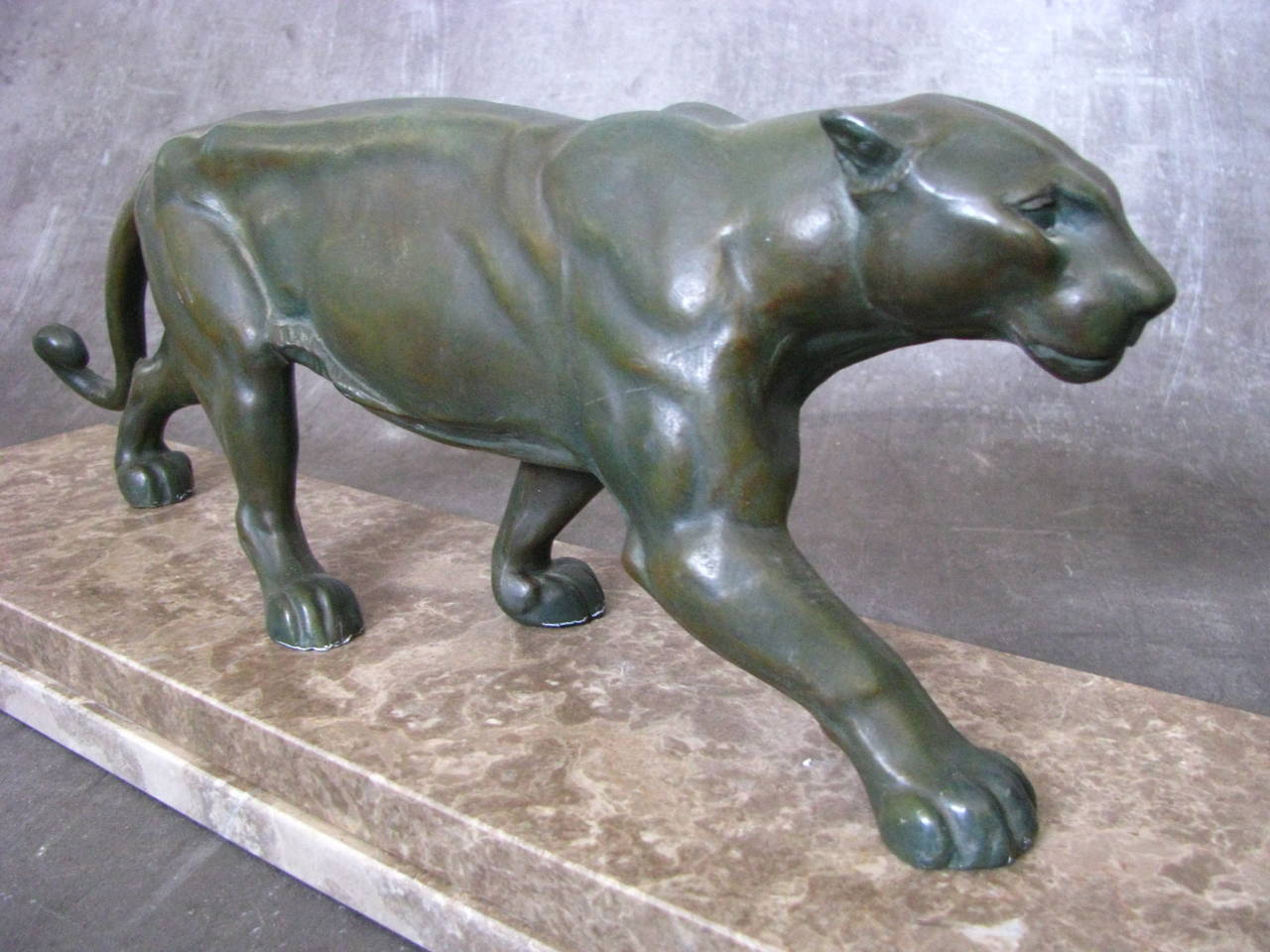 Bronze Art Deco Panther Sculpture, 1935