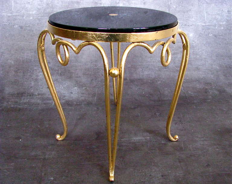 Lacquered French Art Deco Side Table by Rene Prou 1925