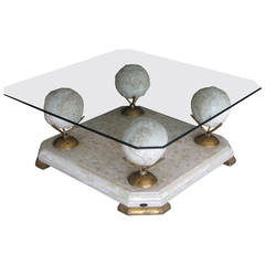 1960s Marble and Glass Coffee Table by Fournier, Paris 4