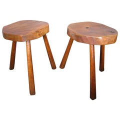 Pair of Charlotte Perriand Style Stools, France 1960