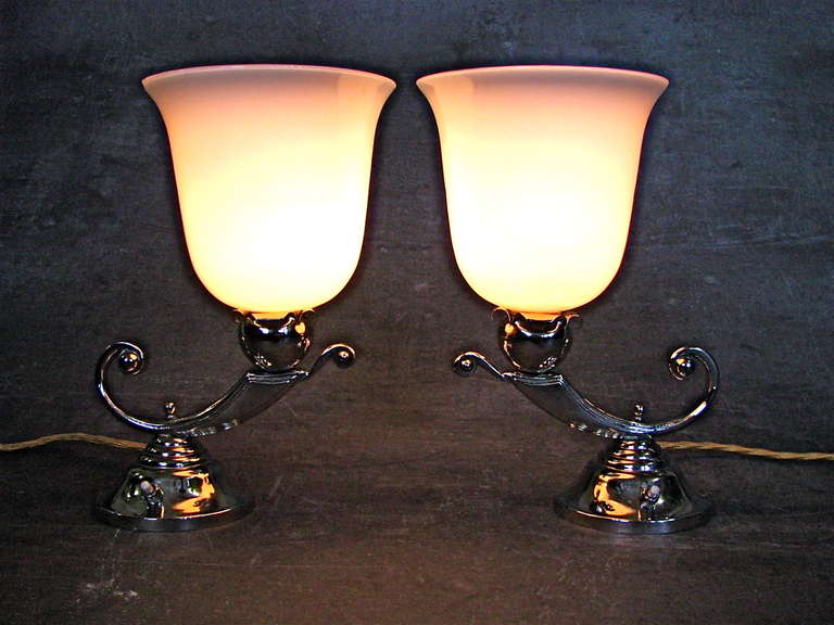 Pair of Art Deco Table Lamps, Mazda, 1930 3